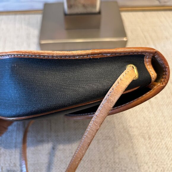 Vintage Christian Dior Black Canvas & Brown Leather Crossbody Bag - Picture 10 of 11